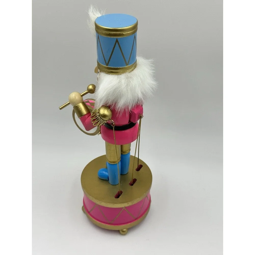Pink Blue Drummer Nutcracker 🎄 Jingles & Joy Musical Drum 12